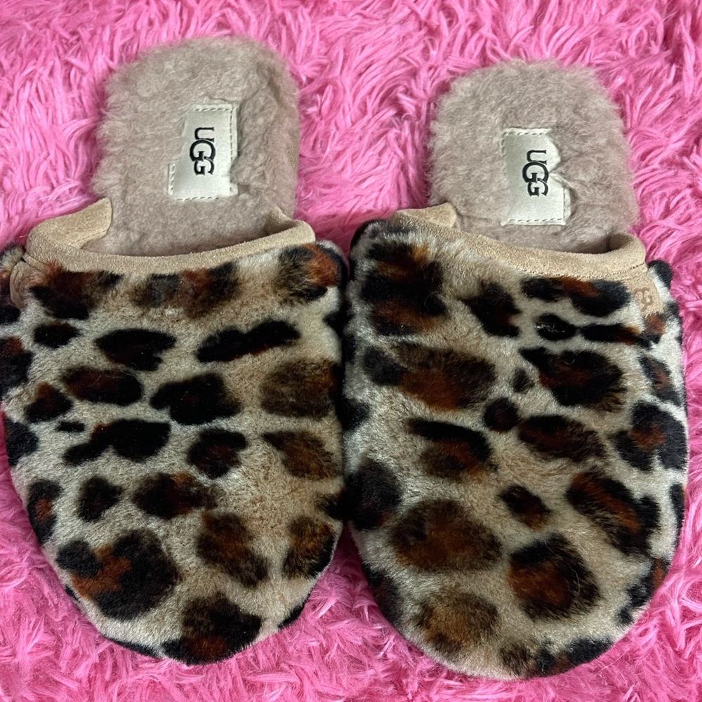 UGG Fuffette Leopard Slippers 6